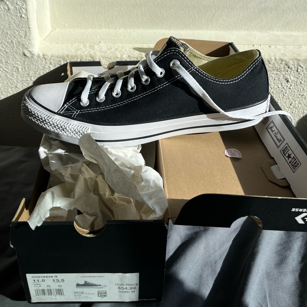 Converse Black Canvas Low Tops - Picture 4 of 4